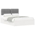 Casa si Gradina - Mobilier - Paturi si accesorii - Paturi - Cadru de pat cu tablie tapitata Gri deschis 140 x 190 cm - Infinity.ro