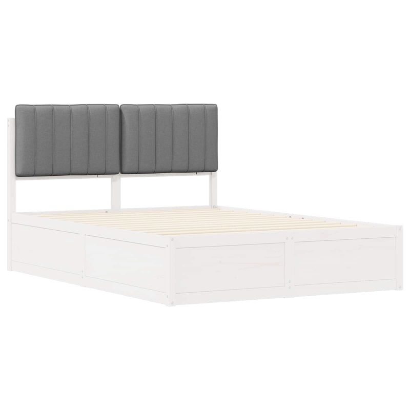 Casa si Gradina - Mobilier - Paturi si accesorii - Paturi - Cadru de pat cu tablie tapitata Gri deschis 140 x 200 cm - Infinity.ro