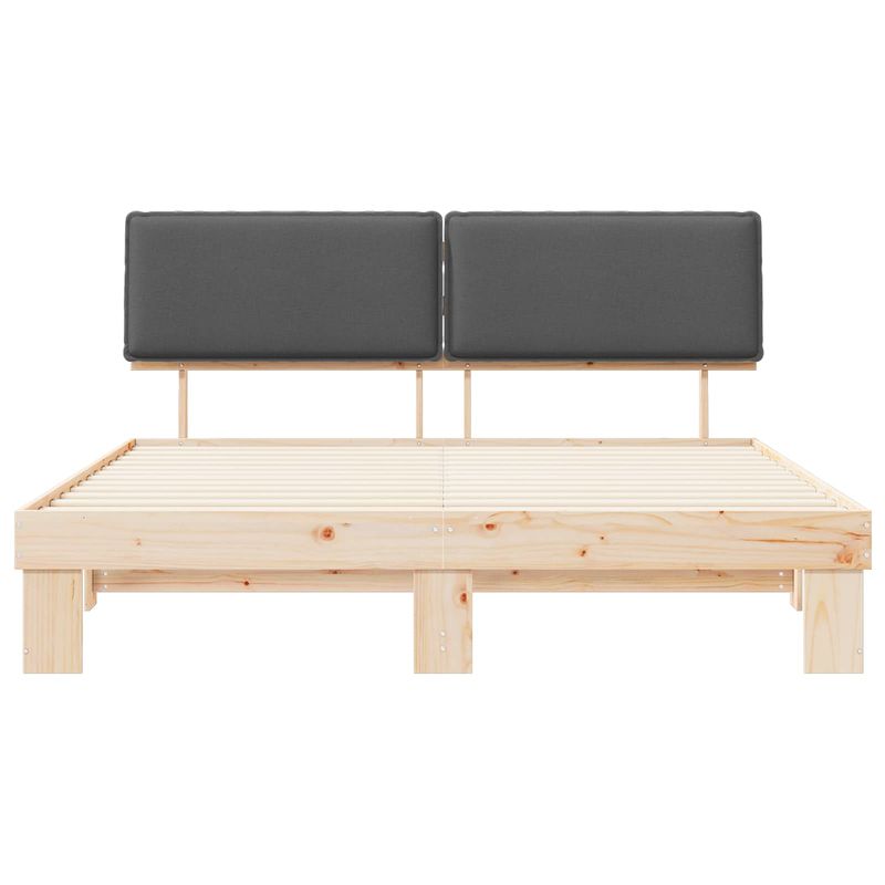 Casa si Gradina - Mobilier - Paturi si accesorii - Paturi - Cadru de pat cu tablie tapitata Gri inchis 200 x 200 cm - Infinity.ro