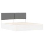 Casa si Gradina - Mobilier - Paturi si accesorii - Paturi - Cadru de pat cu tablie tapitata Gri deschis 200 x 200 cm - Infinity.ro