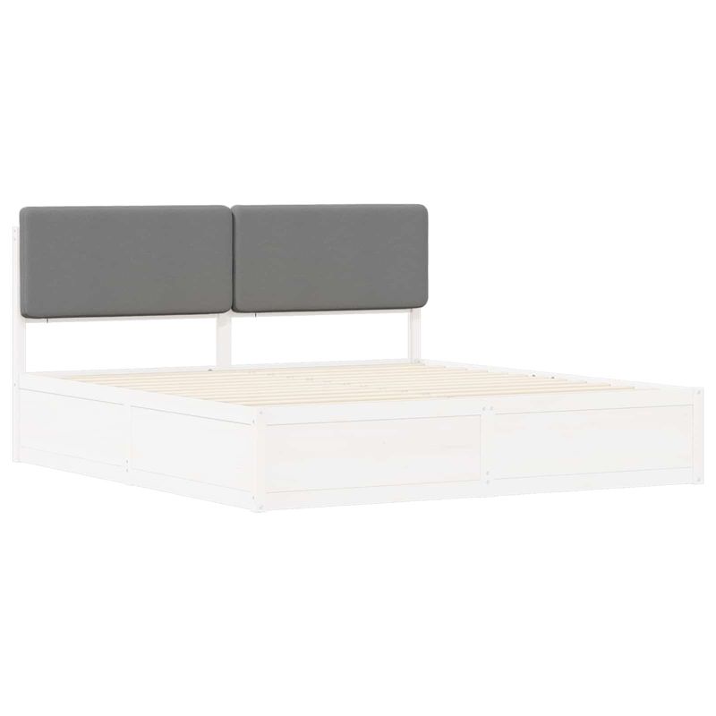 Casa si Gradina - Mobilier - Paturi si accesorii - Paturi - Cadru de pat cu tablie tapitata Gri deschis 200 x 200 cm - Infinity.ro