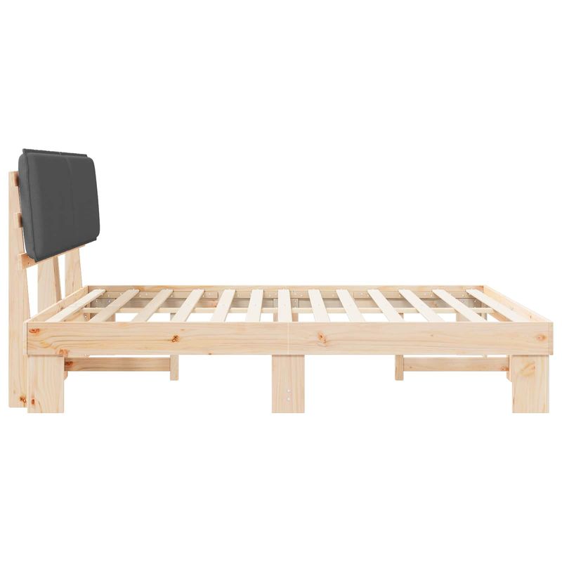 Casa si Gradina - Mobilier - Paturi si accesorii - Paturi - Cadru de pat cu tablie tapitata Gri inchis 200 x 200 cm - Infinity.ro