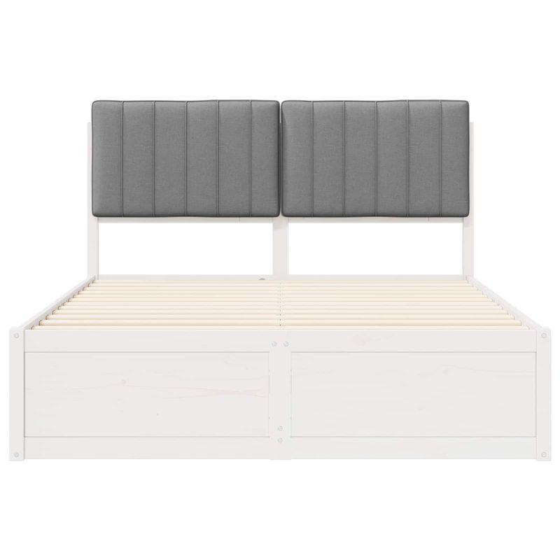 Casa si Gradina - Mobilier - Paturi si accesorii - Paturi - Cadru de pat cu tablie tapitata Gri deschis 140 x 200 cm - Infinity.ro