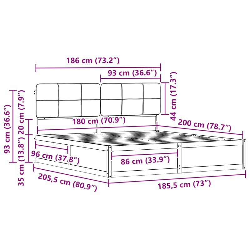 Casa si Gradina - Mobilier - Paturi si accesorii - Paturi - Cadru de pat cu tablie tapitata Gri deschis 180 x 200 cm - Infinity.ro