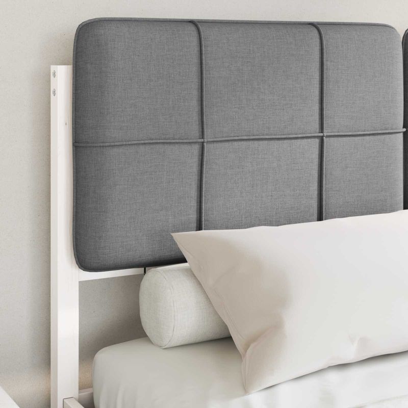 Casa si Gradina - Mobilier - Paturi si accesorii - Paturi - Cadru de pat cu tablie tapitata Gri deschis 140 x 190 cm - Infinity.ro