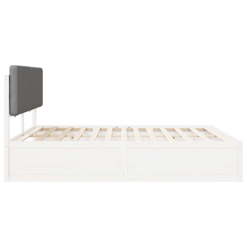 Casa si Gradina - Mobilier - Paturi si accesorii - Paturi - Cadru de pat cu tablie tapitata Gri deschis 200 x 200 cm - Infinity.ro