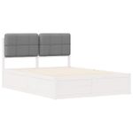 Casa si Gradina - Mobilier - Paturi si accesorii - Paturi - Cadru de pat cu tablie tapitata Gri deschis 140 x 190 cm - Infinity.ro