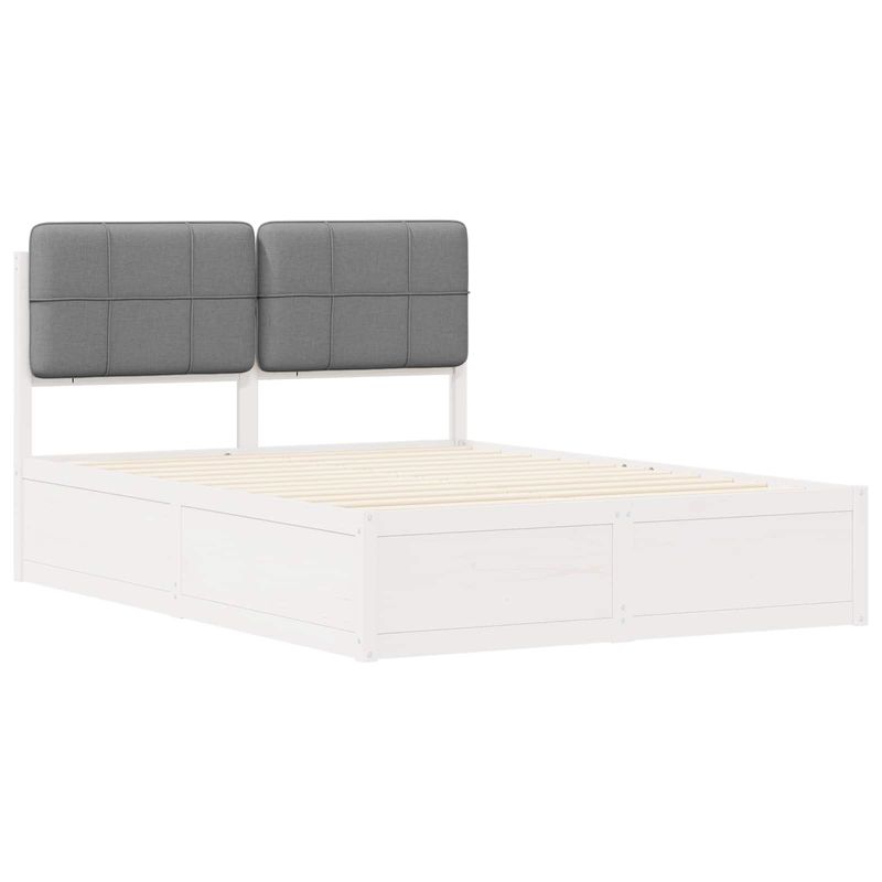 Casa si Gradina - Mobilier - Paturi si accesorii - Paturi - Cadru de pat cu tablie tapitata Gri deschis 140 x 190 cm - Infinity.ro
