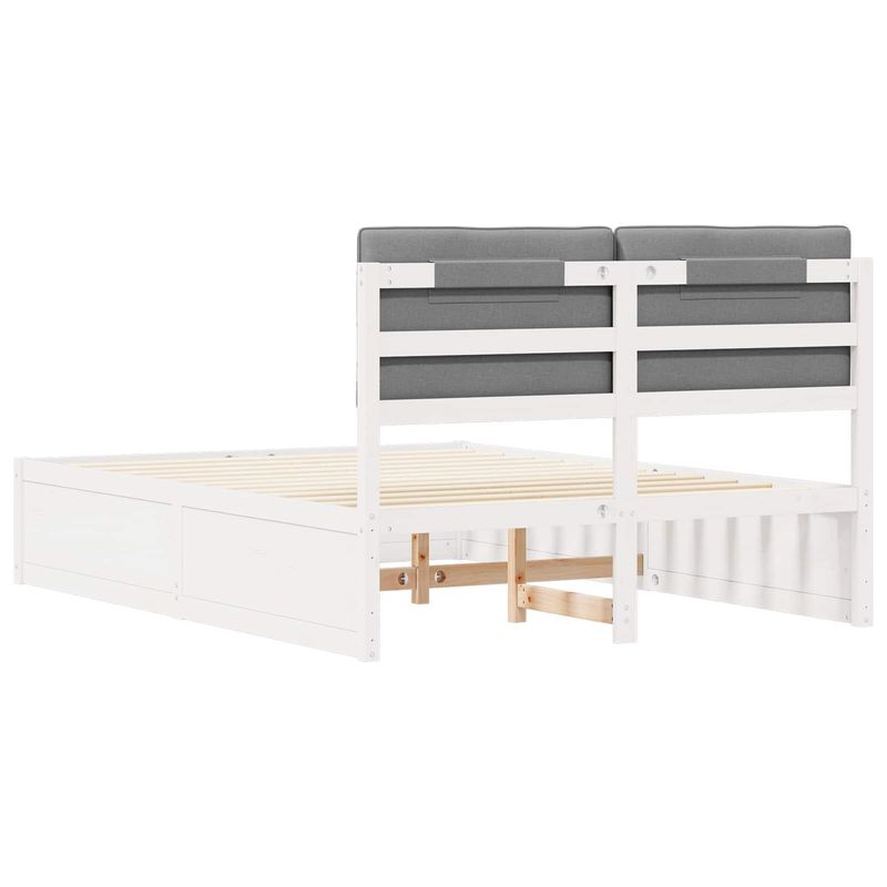 Casa si Gradina - Mobilier - Paturi si accesorii - Paturi - Cadru de pat cu tablie tapitata Gri deschis 140 x 200 cm - Infinity.ro