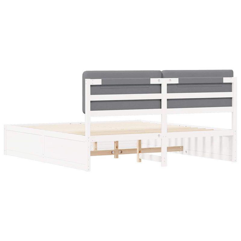 Casa si Gradina - Mobilier - Paturi si accesorii - Paturi - Cadru de pat cu tablie tapitata Gri deschis 200 x 200 cm - Infinity.ro