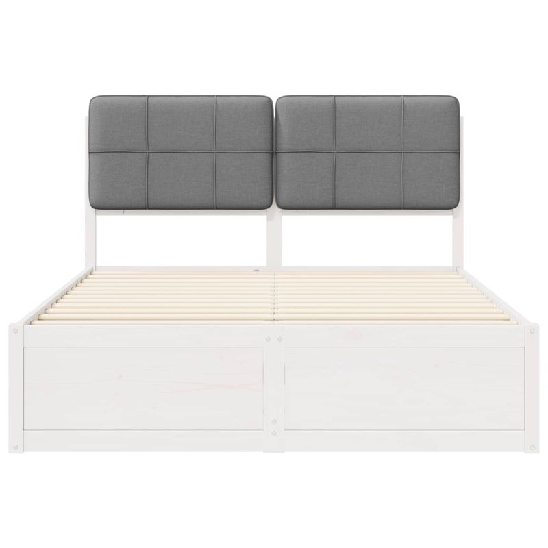 Casa si Gradina - Mobilier - Paturi si accesorii - Paturi - Cadru de pat cu tablie tapitata Gri deschis 140 x 190 cm - Infinity.ro