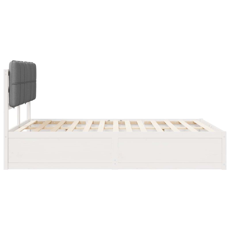 Casa si Gradina - Mobilier - Paturi si accesorii - Paturi - Cadru de pat cu tablie tapitata Gri deschis 140 x 190 cm - Infinity.ro