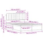 Casa si Gradina - Mobilier - Paturi si accesorii - Paturi - Cadru de pat cu tablie tapitata Gri deschis 140 x 200 cm - Infinity.ro