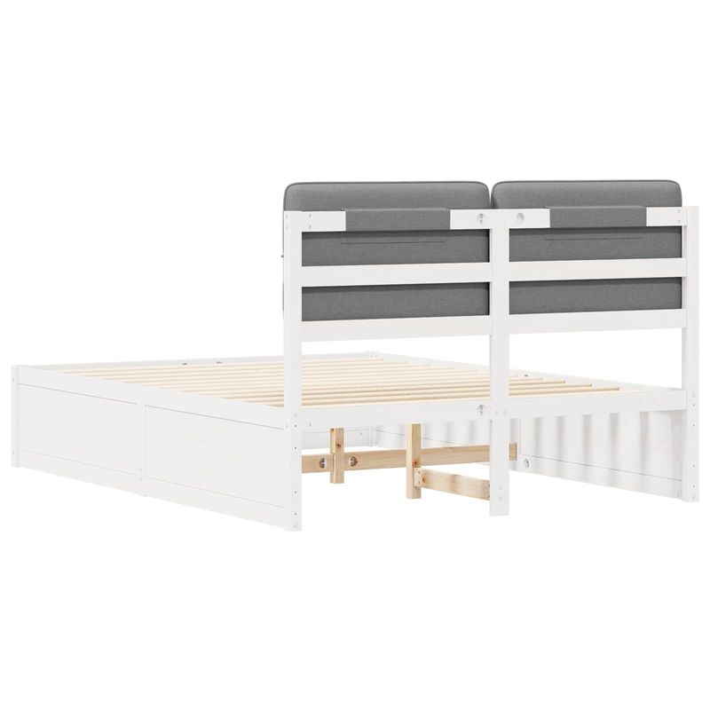 Casa si Gradina - Mobilier - Paturi si accesorii - Paturi - Cadru de pat cu tablie tapitata Gri deschis 140 x 190 cm - Infinity.ro