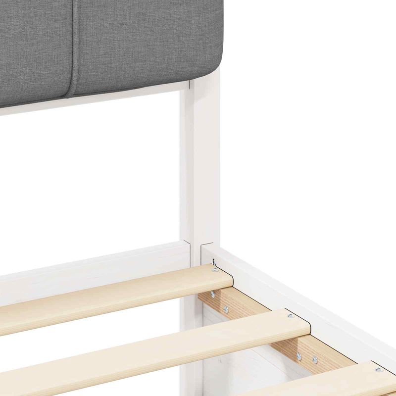 Casa si Gradina - Mobilier - Paturi si accesorii - Paturi - Cadru de pat cu tablie tapitata Gri deschis 140 x 190 cm - Infinity.ro