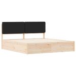 Casa si Gradina - Mobilier - Paturi si accesorii - Paturi - Cadru de pat cu tablie tapitata cu headboard Negru 200 x 200 cm - Infinity.ro