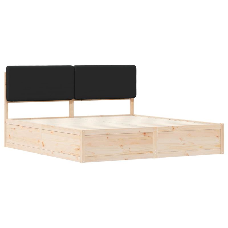 Casa si Gradina - Mobilier - Paturi si accesorii - Paturi - Cadru de pat cu tablie tapitata cu headboard Negru 200 x 200 cm - Infinity.ro
