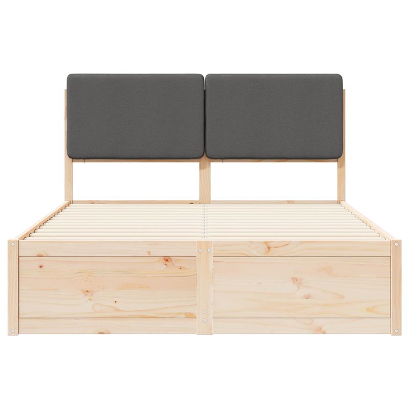 Casa si Gradina - Mobilier - Paturi si accesorii - Paturi - Cadru de pat cu tablie tapitata Gri inchis 135 x 190 cm - Infinity.ro