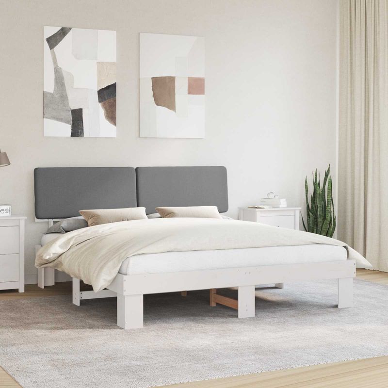 Casa si Gradina - Mobilier - Paturi si accesorii - Paturi - Cadru de pat cu tablie tapitata Gri deschis 180 x 200 cm - Infinity.ro