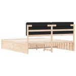 Casa si Gradina - Mobilier - Paturi si accesorii - Paturi - Cadru de pat cu tablie tapitata cu headboard Negru 200 x 200 cm - Infinity.ro