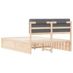 Casa si Gradina - Mobilier - Paturi si accesorii - Paturi - Cadru de pat cu tablie tapitata Gri inchis 135 x 190 cm - Infinity.ro