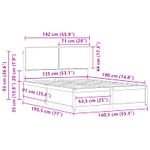 Casa si Gradina - Mobilier - Paturi si accesorii - Paturi - Cadru de pat cu tablie tapitata Gri inchis 135 x 190 cm - Infinity.ro