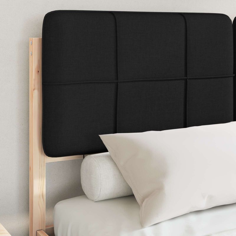 Casa si Gradina - Mobilier - Paturi si accesorii - Paturi - Cadru de pat cu tablie tapitata cu headboard Negru 140 x 200 cm - Infinity.ro