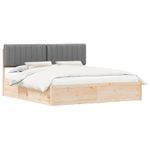 Casa si Gradina - Mobilier - Paturi si accesorii - Paturi - Cadru de pat cu tablie tapitata Gri deschis 180 x 200 cm - Infinity.ro