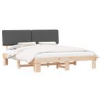 Casa si Gradina - Mobilier - Paturi si accesorii - Paturi - Cadru de pat cu tablie tapitata Gri inchis 180 x 200 cm - Infinity.ro