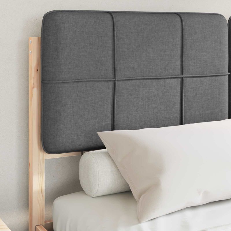 Casa si Gradina - Mobilier - Paturi si accesorii - Paturi - Cadru de pat cu tablie tapitata Gri inchis 140 x 200 cm - Infinity.ro