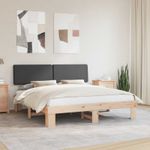 Casa si Gradina - Mobilier - Paturi si accesorii - Paturi - Cadru de pat cu tablie tapitata Gri inchis 180 x 200 cm - Infinity.ro