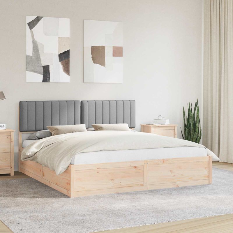 Casa si Gradina - Mobilier - Paturi si accesorii - Paturi - Cadru de pat cu tablie tapitata Gri deschis 180 x 200 cm - Infinity.ro