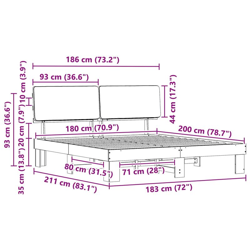 Casa si Gradina - Mobilier - Paturi si accesorii - Paturi - Cadru de pat cu tablie tapitata Gri deschis 180 x 200 cm - Infinity.ro