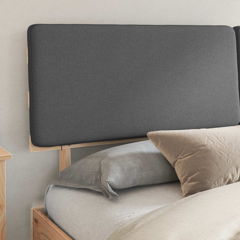 Casa si Gradina - Mobilier - Paturi si accesorii - Paturi - Cadru de pat cu tablie tapitata Gri inchis 180 x 200 cm - Infinity.ro