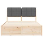 Casa si Gradina - Mobilier - Paturi si accesorii - Paturi - Cadru de pat cu tablie tapitata Gri inchis 140 x 200 cm - Infinity.ro