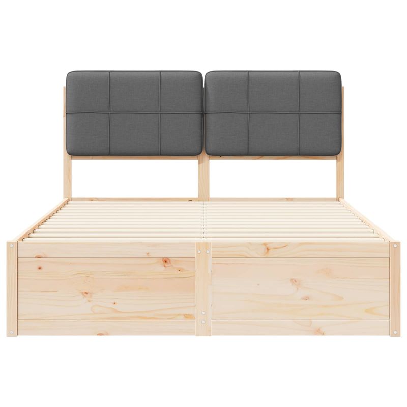 Casa si Gradina - Mobilier - Paturi si accesorii - Paturi - Cadru de pat cu tablie tapitata Gri inchis 140 x 200 cm - Infinity.ro