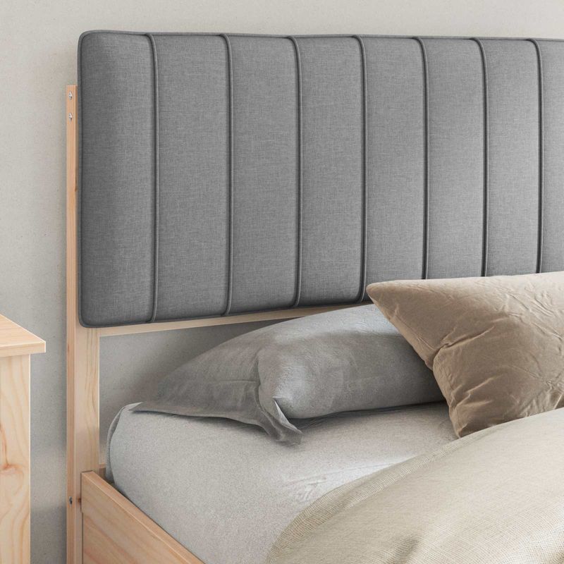 Casa si Gradina - Mobilier - Paturi si accesorii - Paturi - Cadru de pat cu tablie tapitata Gri deschis 180 x 200 cm - Infinity.ro