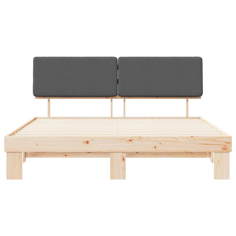 Casa si Gradina - Mobilier - Paturi si accesorii - Paturi - Cadru de pat cu tablie tapitata Gri inchis 180 x 200 cm - Infinity.ro