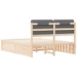 Casa si Gradina - Mobilier - Paturi si accesorii - Paturi - Cadru de pat cu tablie tapitata Gri inchis 140 x 200 cm - Infinity.ro