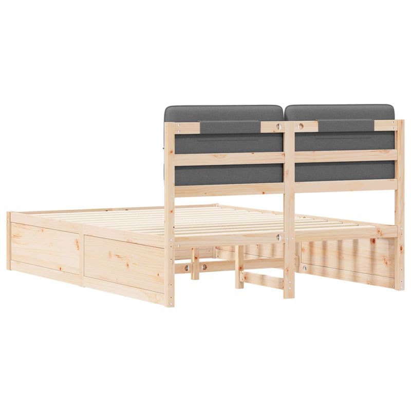 Casa si Gradina - Mobilier - Paturi si accesorii - Paturi - Cadru de pat cu tablie tapitata Gri inchis 140 x 200 cm - Infinity.ro