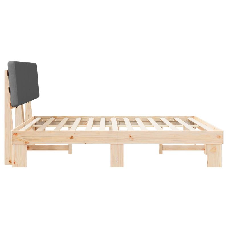 Casa si Gradina - Mobilier - Paturi si accesorii - Paturi - Cadru de pat cu tablie tapitata Gri inchis 180 x 200 cm - Infinity.ro