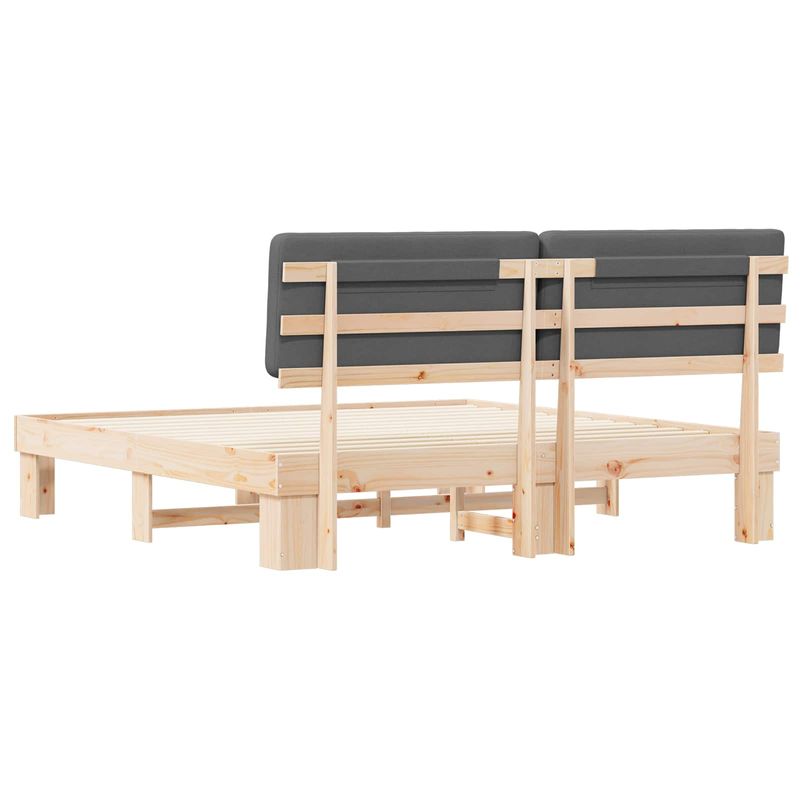 Casa si Gradina - Mobilier - Paturi si accesorii - Paturi - Cadru de pat cu tablie tapitata Gri inchis 180 x 200 cm - Infinity.ro
