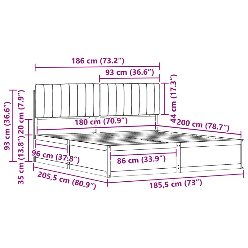 Casa si Gradina - Mobilier - Paturi si accesorii - Paturi - Cadru de pat cu tablie tapitata Gri deschis 180 x 200 cm - Infinity.ro