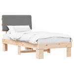 Casa si Gradina - Mobilier - Paturi si accesorii - Paturi - Cadru de pat cu tablie tapitata Gri deschis 75 x 190 cm - Infinity.ro