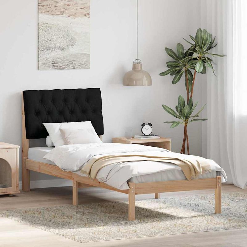 Casa si Gradina - Mobilier - Paturi si accesorii - Paturi - Cadru de pat cu tablie tapitata cu headboard Maro 75 x 190 cm - Infinity.ro