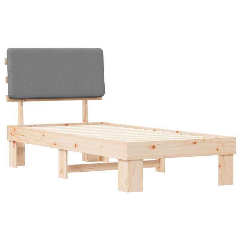 Casa si Gradina - Mobilier - Paturi si accesorii - Paturi - Cadru de pat cu tablie tapitata Gri deschis 75 x 190 cm - Infinity.ro