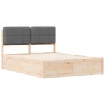 Casa si Gradina - Mobilier - Paturi si accesorii - Paturi - Cadru de pat cu tablie tapitata Gri inchis 140 x 190 cm - Infinity.ro
