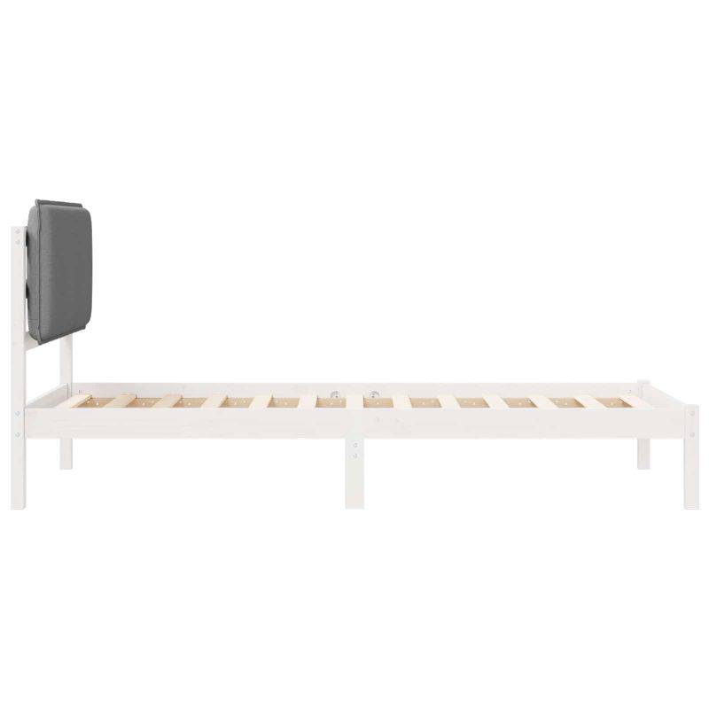 Casa si Gradina - Mobilier - Paturi si accesorii - Paturi - Cadru de pat cu tablie tapitata Gri deschis 90 x 190 cm - Infinity.ro