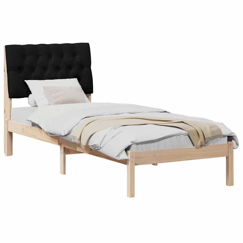 Casa si Gradina - Mobilier - Paturi si accesorii - Paturi - Cadru de pat cu tablie tapitata cu headboard Maro 75 x 190 cm - Infinity.ro