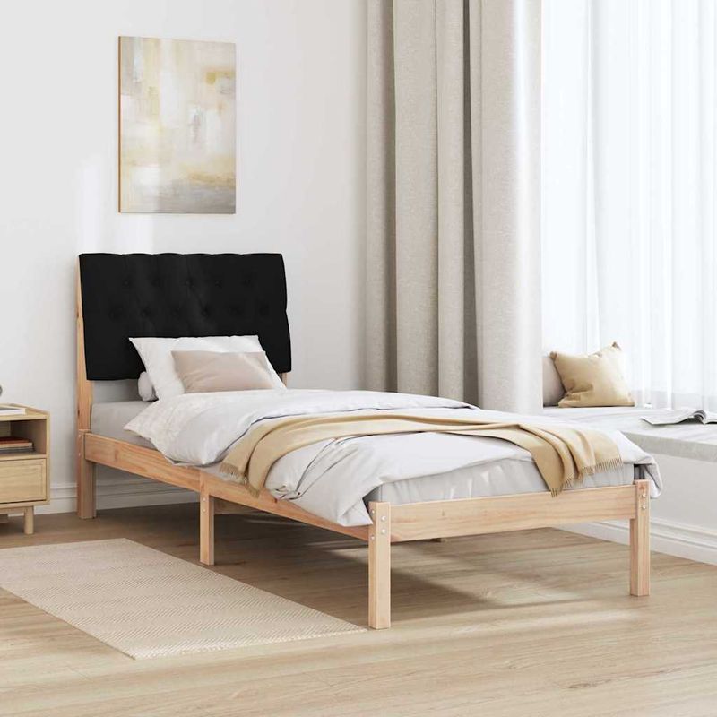 Casa si Gradina - Mobilier - Paturi si accesorii - Paturi - Cadru de pat cu tablie tapitata cu headboard Maro 75 x 190 cm - Infinity.ro